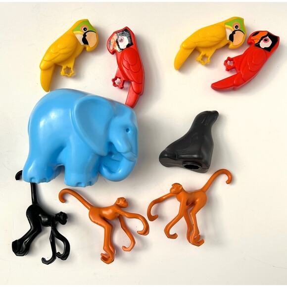 Vintage Fisher Price Little People Animals Parrots Monkey Elephant Seal 80s 90s - Picture 1 of 4